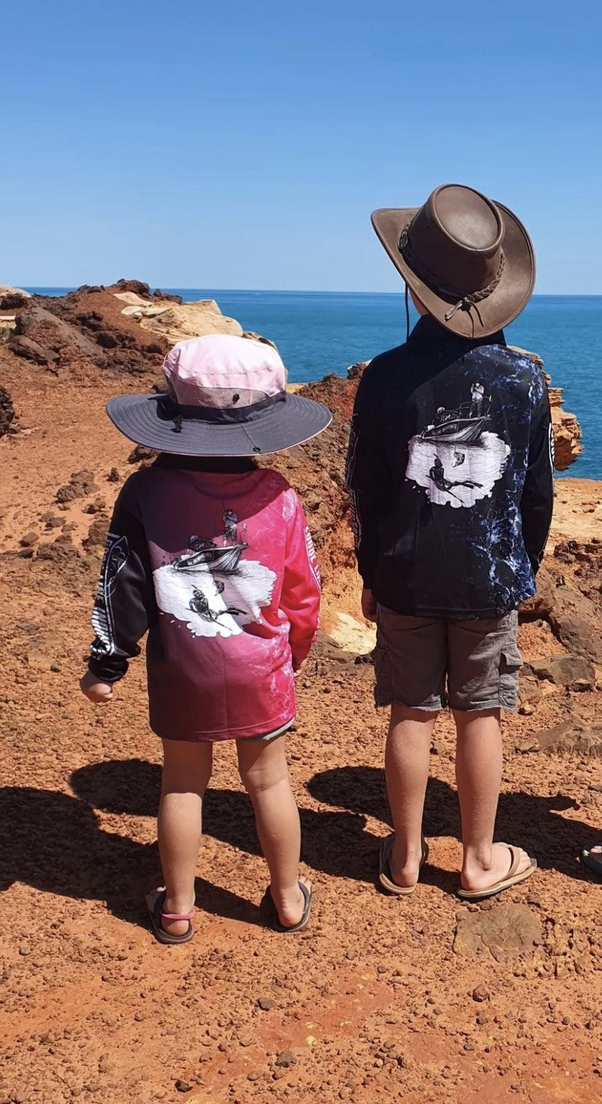 Kids fishing shirt "The Original" Pink