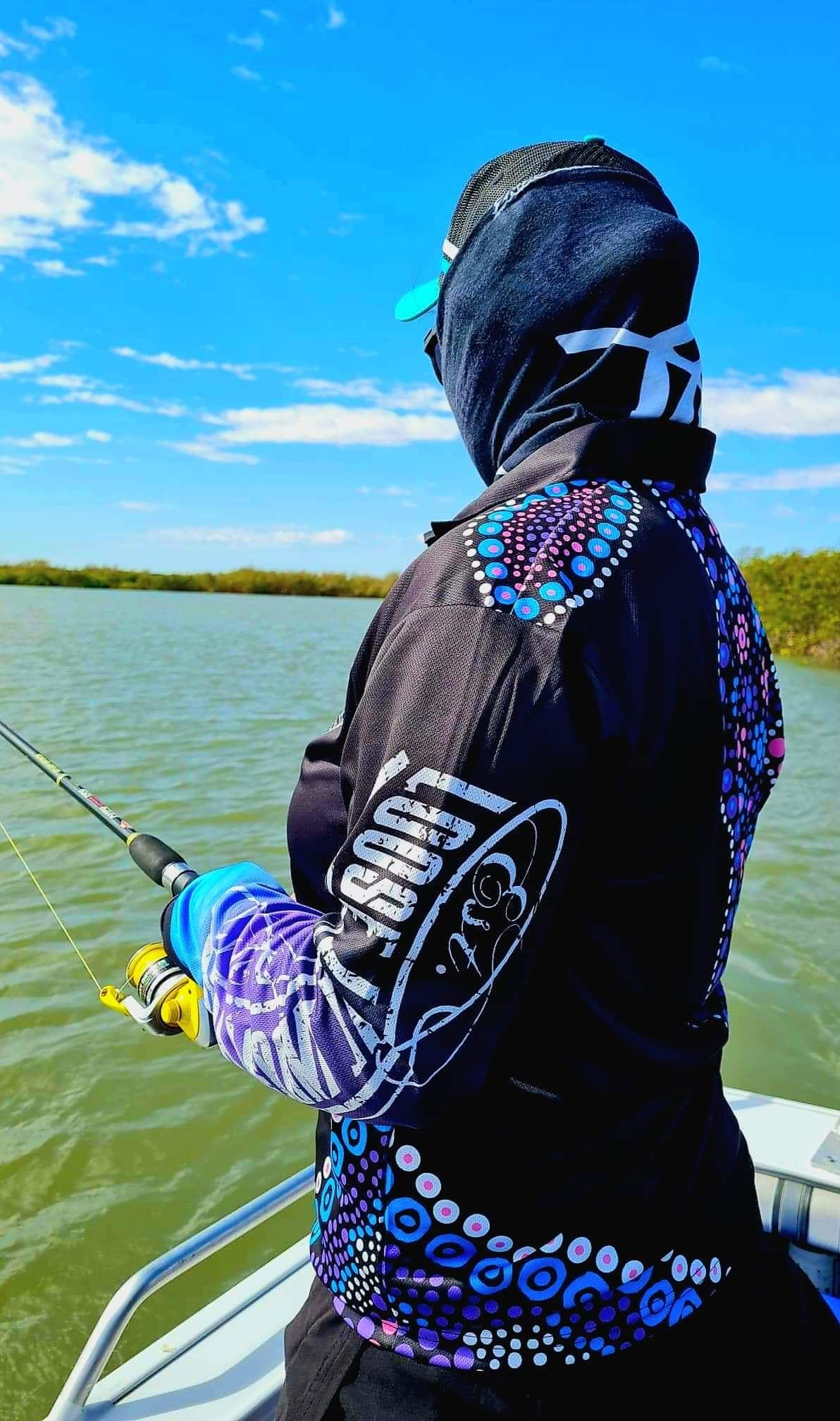 Youth Fishing Shirt with hood UV50 Sun Protection Long sleeve