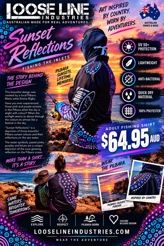 Adult Fishing shirt "Sunset Reflections"