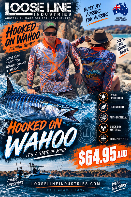 Adult Fishing Shirt "Hooked On Wahoo"
