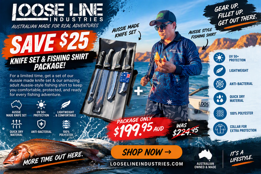 Knife Set & Aussie Style Fishing Shirt Bundle