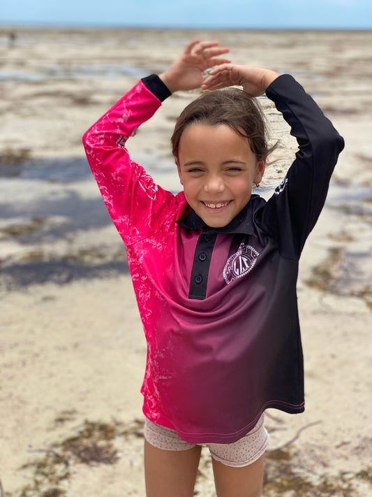 Kids fishing shirt "The Original" Pink